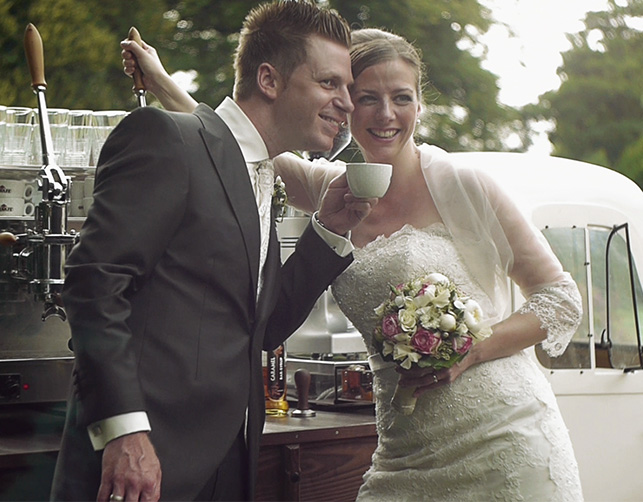 Mobile Espressobar von Café Mobil auf einer Hochzeit